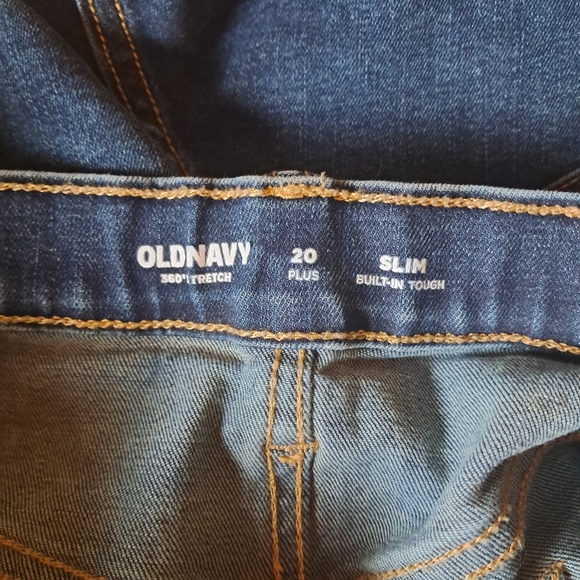 Old Navy Dark Wash 360 Stretch Built-In Tough High Waisted Slim Fit Jeans 20Plus - Picture 7 of 10